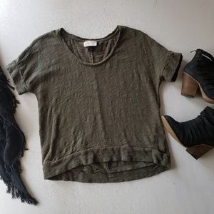 Olive green high low loose fitting army  oversized